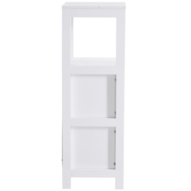 Kleankin Armário de banheiro com prateleira aberta 2 gavetas 30x30x89 cm Branco
