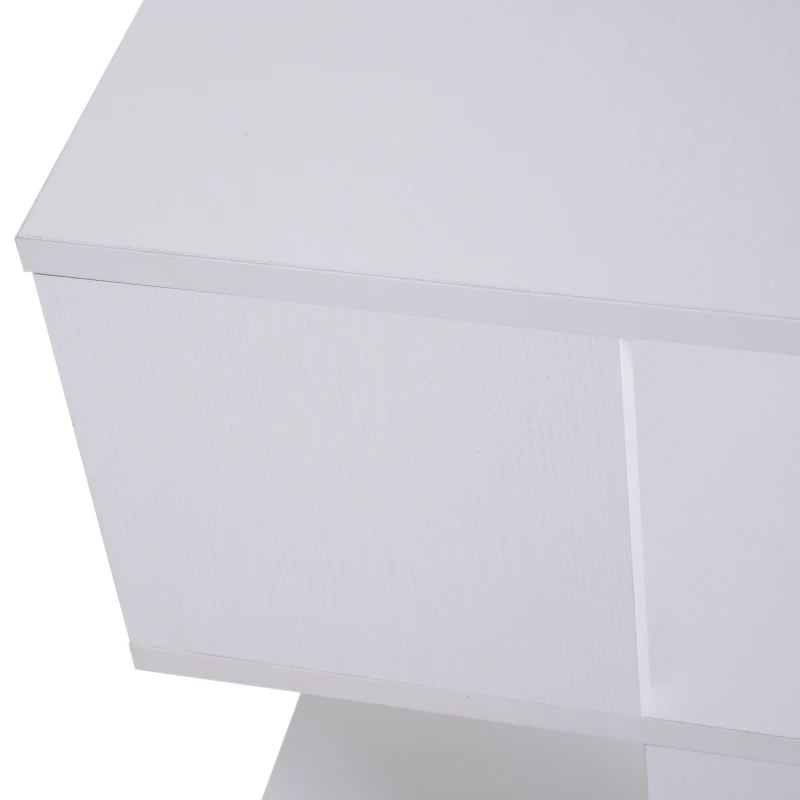 HOMCOM Mesa Auxiliar Mesa de Cabeceira de 2 Níveis com Prateleira de Armazenamento para Sala Quarto Estante 40x40x43 cm Branco
