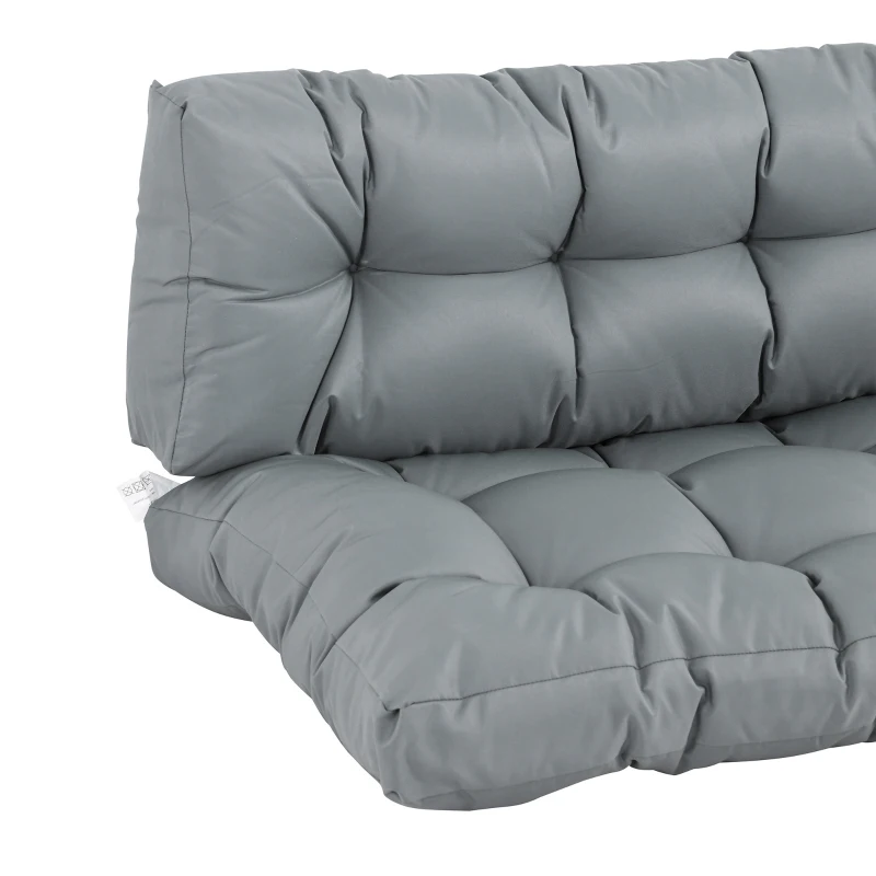 Outsunny Almofada para palete com encosto  para banco rede balanço interna externa 120x80x12 cm cinza
