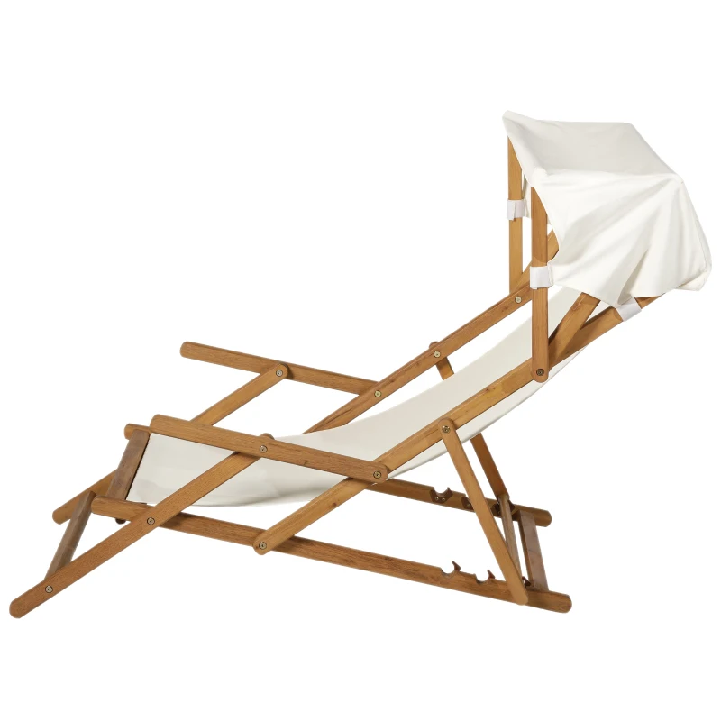 Outsunny Espreguiçadeira com Parasol de jardim com apoio para os pés