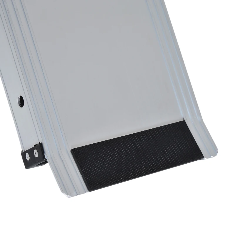 HOMCOM Portátil Rampa de acesso Universal  para Cadeiras de Rodas em Alumínio antiderrapante Rampa com Calha 74-122cm