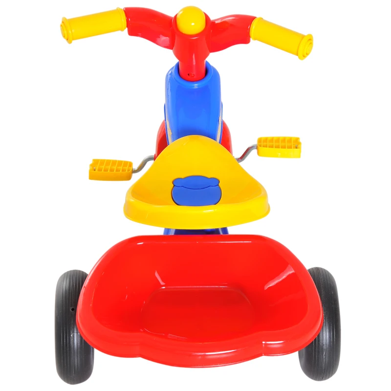 HOMCOM Triciclo para Crianças acima de18 Meses Triciclo Infantil Evolutivo com Buzina Cesto 60x42x45cm