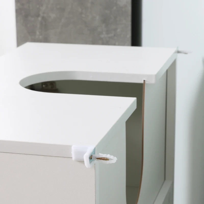 Kleankin Móvel para Lavatório Móvel de Casa de Banho com 2 Portas e Prateleira Interior Ajustável Estilo Moderno 60x30x62,5cm Branco