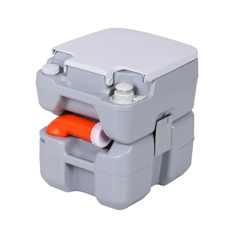 HOMCOM Vaso sanitário móvel portátil  de  20L com tampa  41.5x36.5x42cm