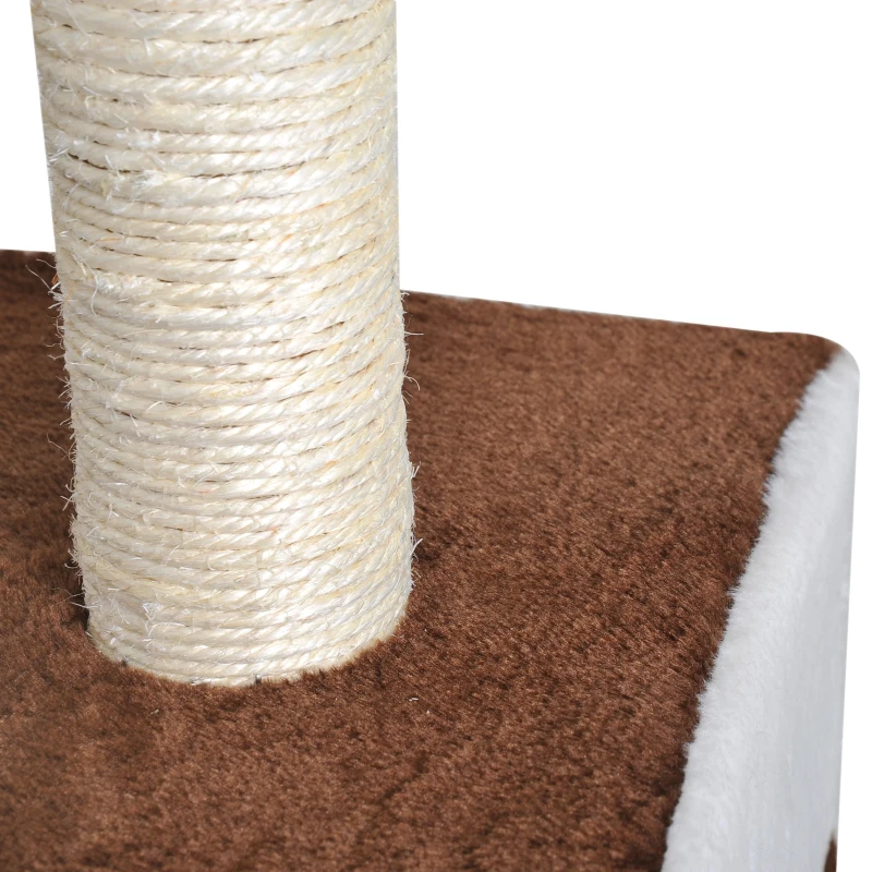 PawHut Arranhador para Gatos Árvore Arranhador Centro de Atividades Plataformas Casota Rato de Brincar 45x33x70 cm Sisal Natural