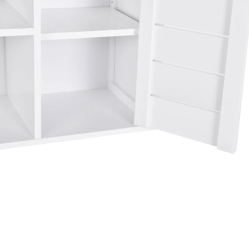 kleankin Móvel para Lavatório Pousar Suspenso com 2 Prateleiras Abertas e Armário com Prateleira Ajustável 60x30x54 cm Branco