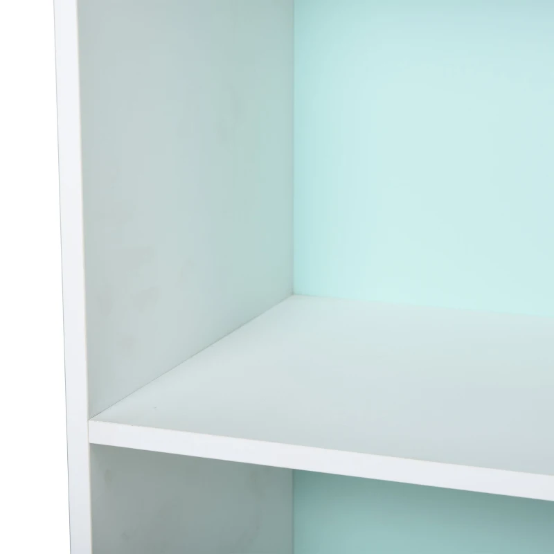 HOMCOM Estante Infantil de madeira com 4 prateleiras 1 gaveta compacta 50x30x142 cm Branco