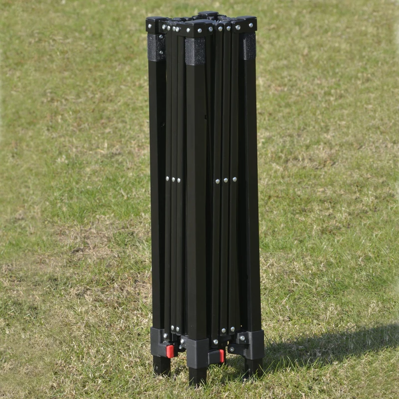 Outsunny Tenda Dobrável 220x220x208cm com Proteção UV Altura ajustável de 2 niveis Tecido Oxford estrutura de aço com Lateral e Bolsa de Transporte Branco