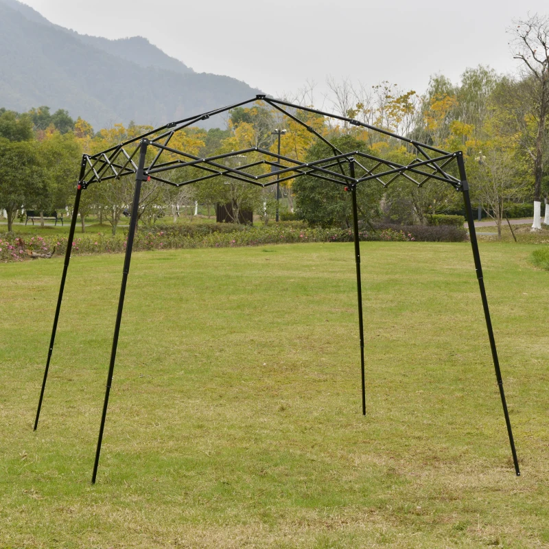 Outsunny Tenda Dobrável 220x220x208cm com Proteção UV Altura ajustável de 2 niveis Tecido Oxford estrutura de aço com Lateral e Bolsa de Transporte Branco