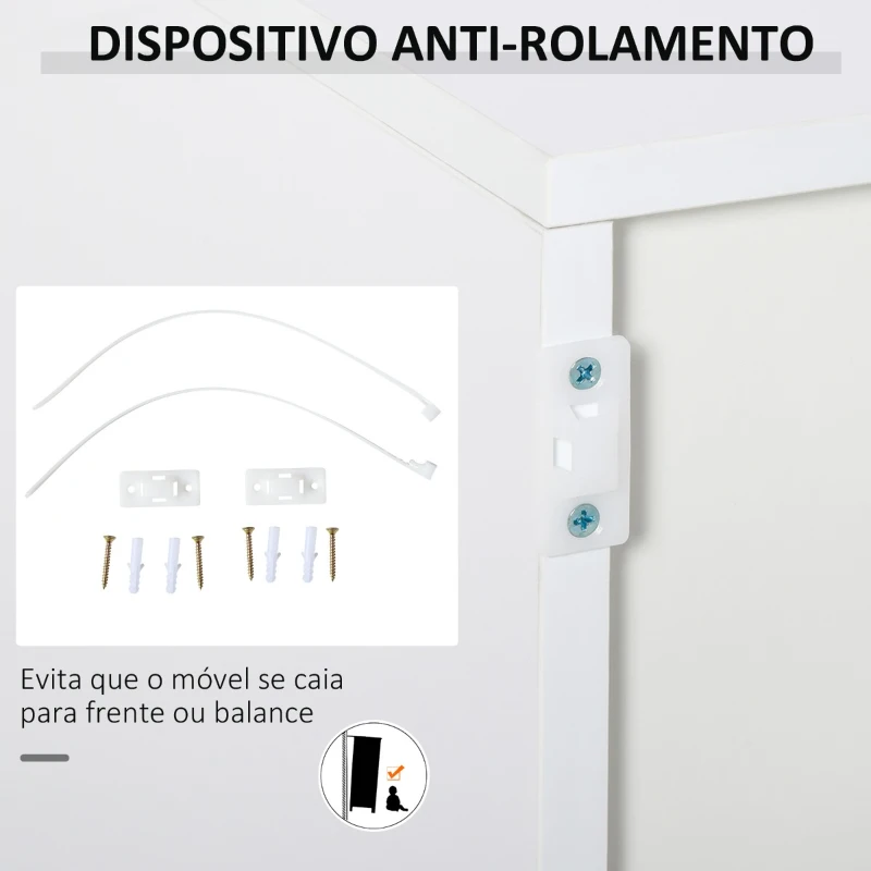 HOMCOM Aparador Auxiliar com 2 Portas 2 Gavetas e Prateleira Ajustável Abertura a Pressão Móvel Organizador de Armazenamento para Dormitório Sala de Estar 79x36x74cm Cinza