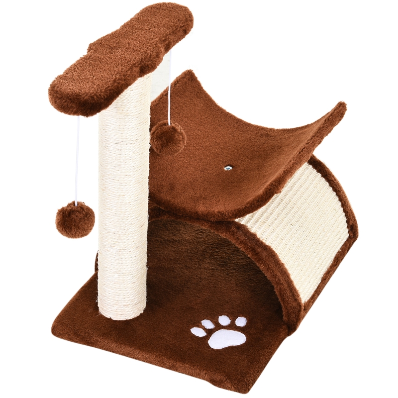 PawHut Raspador para Gatos Centro de atividades Sisal Natural 40x30x43cm
