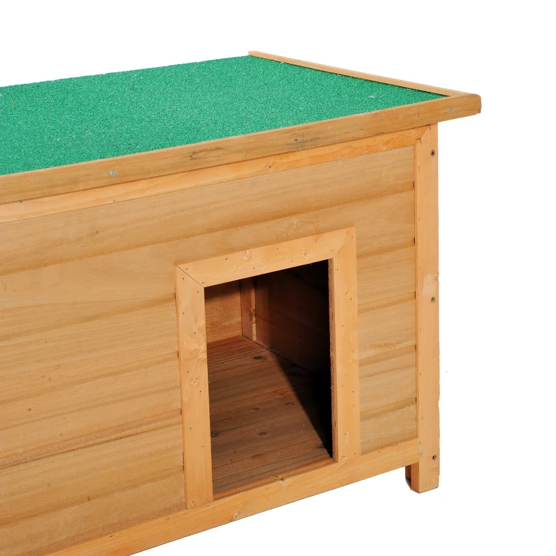 PawHut Casa para Cães de Madeira Casa para Animais de Estimação Elevada com Teto Asfáltico Abatível Impermeável e 4 pés Antiderrapantes 82x58x58cm Madeira