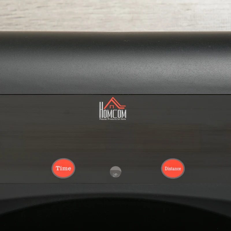 HOMCOM Passadeira Elétrica Dobrável Velocidade até 6km/h Passadeira com Controlo Remoto Ecrã LED e Rodas para Treinamento em Casa 133x61x103cm Preto