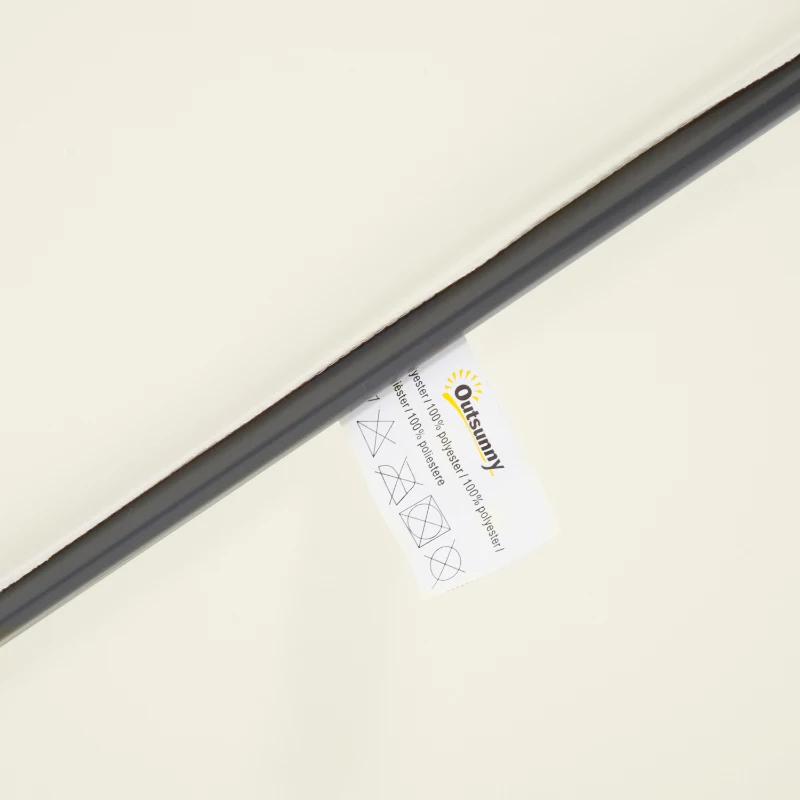 Outsunny Chapéu de Sol de Jardim Ø300x260cm Chapéu de Sol Excêntrico Inclinável com Manivela Base Cruzada e Suporte de Metal 8 Hastes para Terraço Exterior Balcão Creme