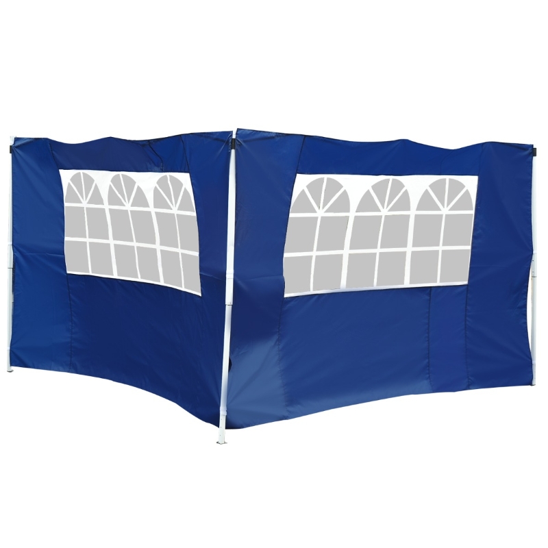 Outsunny 2 Paredes laterais com janelas para tenda para pavilhão - Cor azul - Oxford - 3x2 m