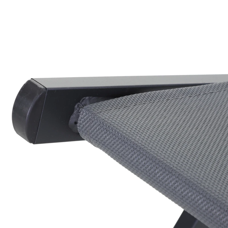 Outsunny Conjunto de 2 Espreguiçadeiras Dobráveis com Encosto Reclinável em 5 Posições e Apoio para a Cabeça Acolchoado 96,5x58x91,5cm Cinza Escuro