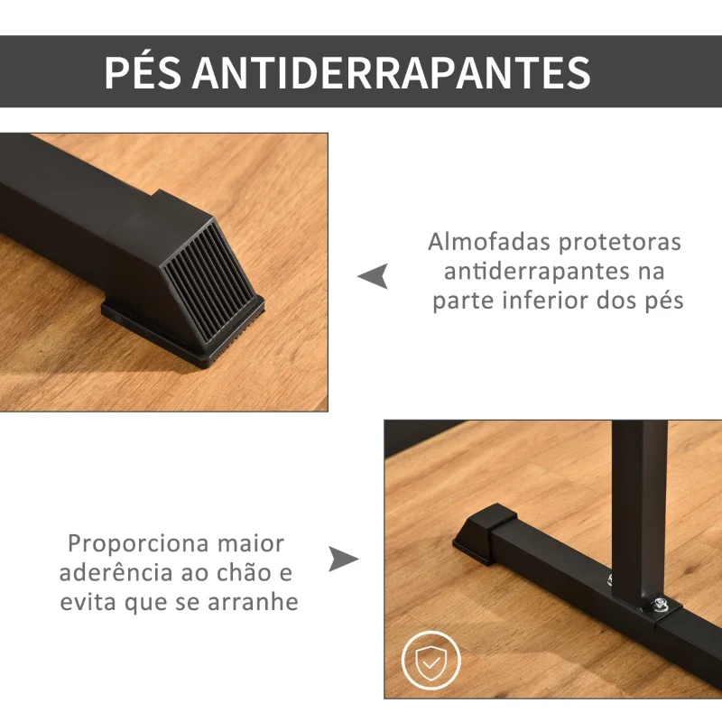 HOMCOM Estação Dip de Musculação Suporte para Treinar Peito Abdominais e Costas Carga Máx. 120kg 104x70,5x122cm Preto