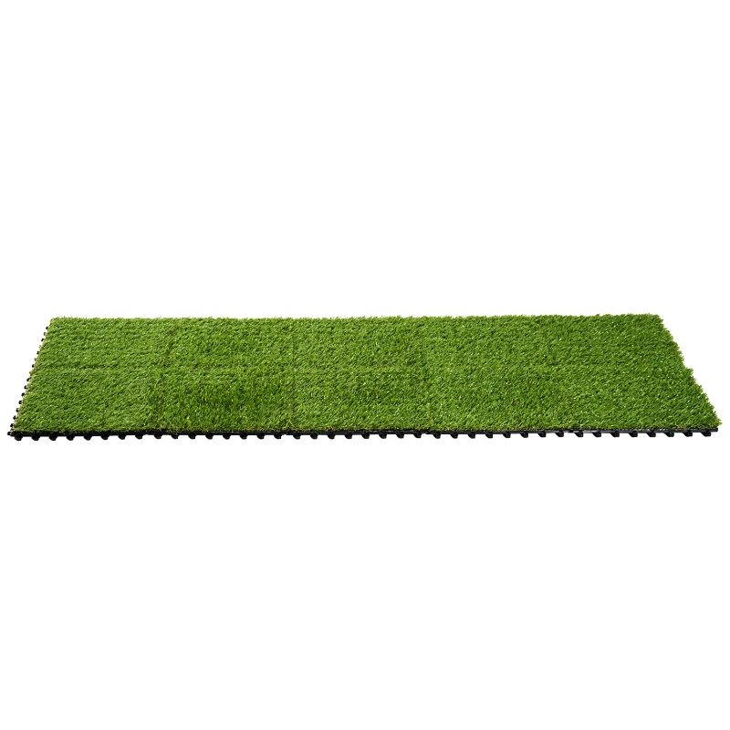 Relva Artificial 30x30cm 10 Peças com Altura de 25mm Alta Densidade 6500 para Exterior Pátio Terraço Verde