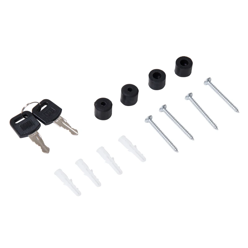 HOMCOM Caixa Externa de Aço Inoxidável para Cartas,  Resistente à Água com Fecho para Montagem na Parede 30,5x9,6x33,5cm