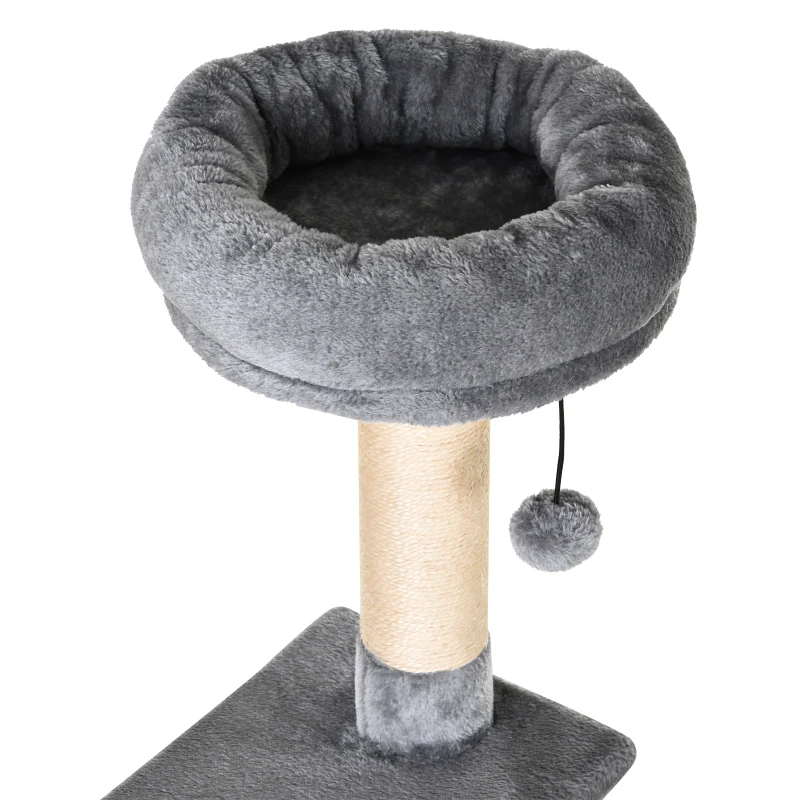 PawHut Árvore arranhador para gatos  154 cm de altura com plataformas túnel rede e postes de de sisal cinza