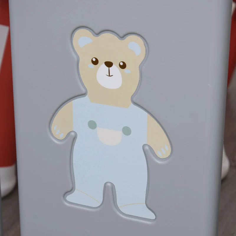 HOMCOM Parque infantil dobrável com 8 painéis para crianças acima de 6 meses 156x156x63 cm Branco e cinza