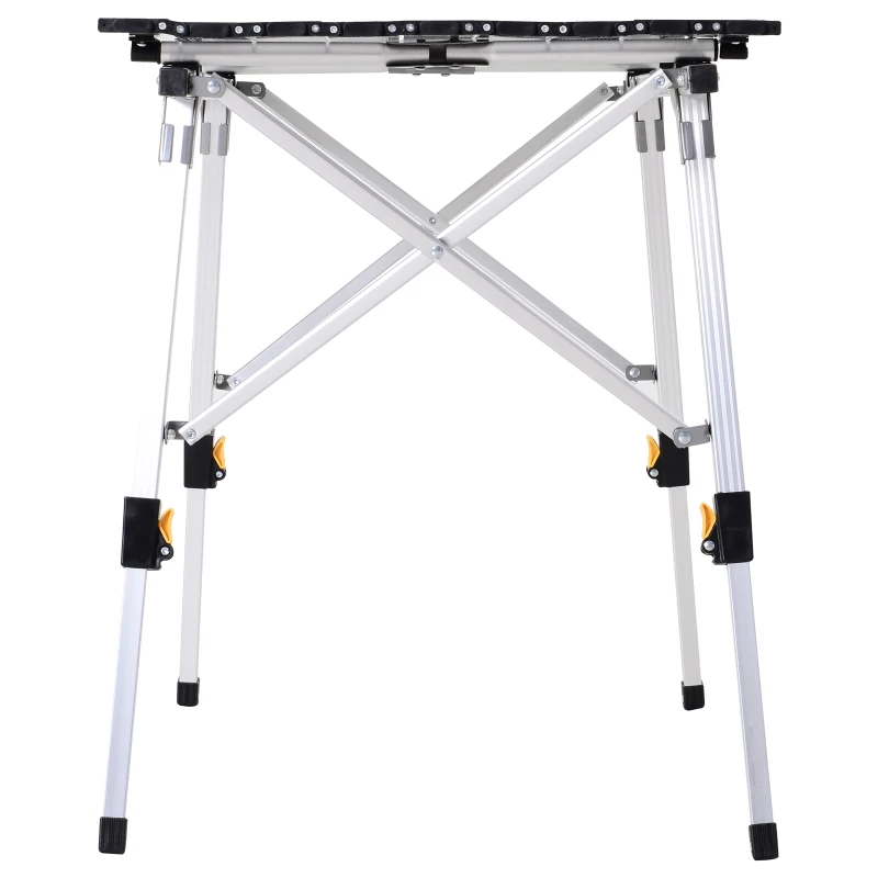 Outsunny Mesa de piquenique dobrável Mesa de camping de alumínio Altura regulável 90x53x45 / 65 cm Carga 30Kg