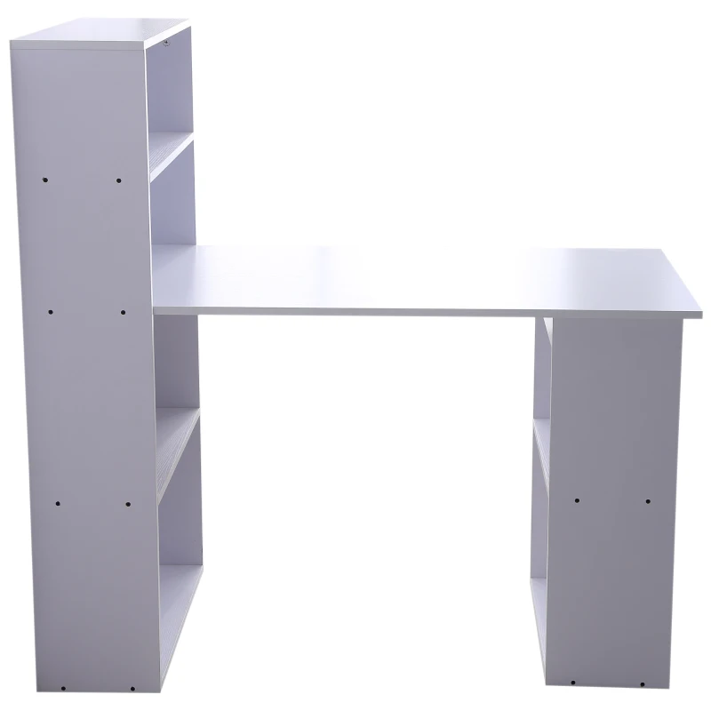 HOMCOM Secretária para Computador com Estante de Prateleiras para Casa Escritório 120x55x120 cm