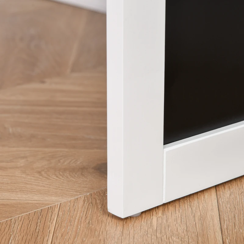 HOMCOM Secretária Dobrável com Prateleira Quadro Preto e Várias Estantes Conversíveis ​​98x51x153 cm Branco