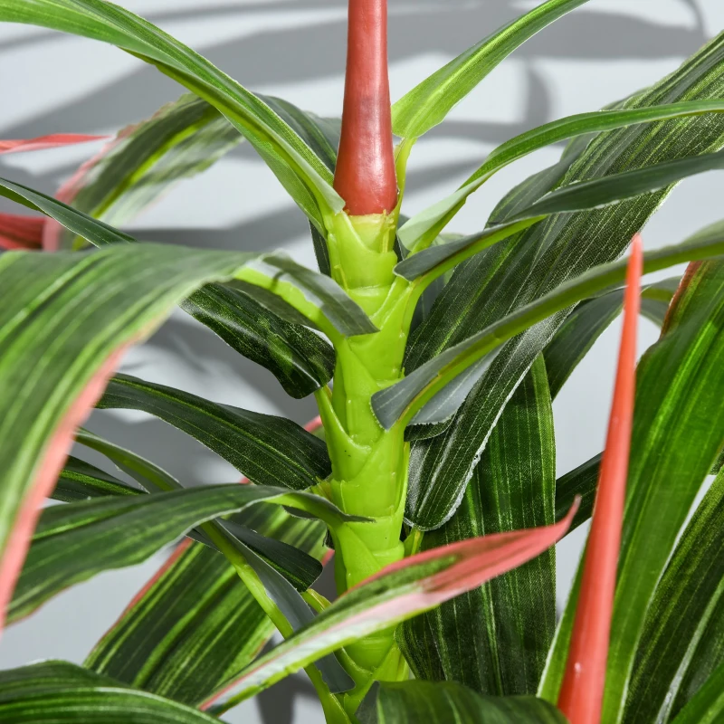 Outsunny Yucca Artificial com Pote Planta Dracaena de 93 Folhas Árvore Sintética Realística Decorativa Ø18x165 cm Verde