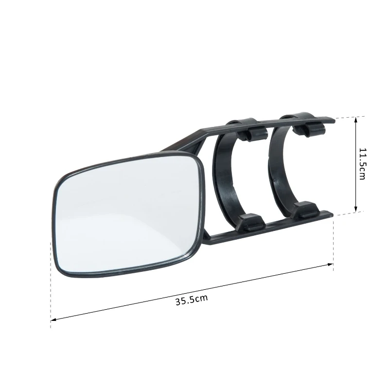 HomCom Jogo de 2 espelhos retrovisores Universais para Autocaravana Camião e Remoques– Cor Preto - 35,5x11,5x6,5 cm