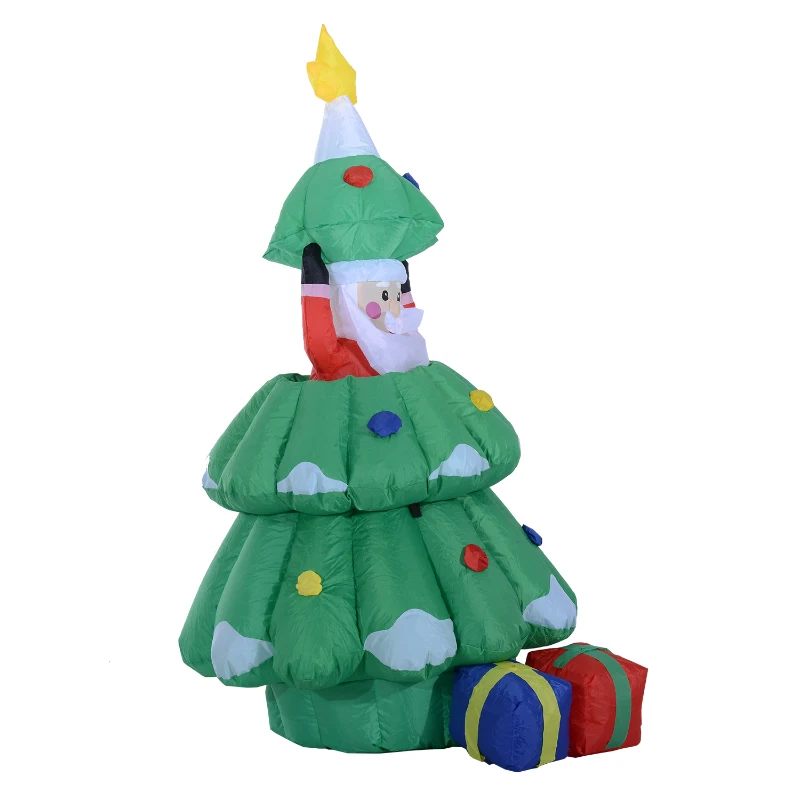 HomCom® Árvore de Natal Multicor Pano 80x70x130-160cm