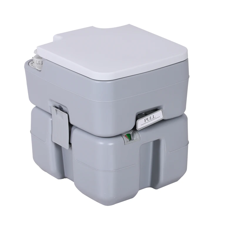 HOMCOM Vaso sanitário móvel portátil  de  20L com tampa  41.5x36.5x42cm