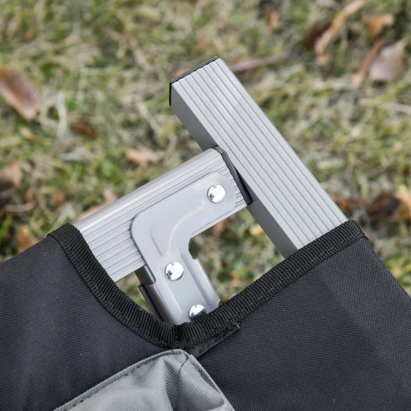 Outsunny Cama de acampamento dobrável de alumínio com bolsa de transporte portátil carga 114 kg  210x86x42 cm cinza