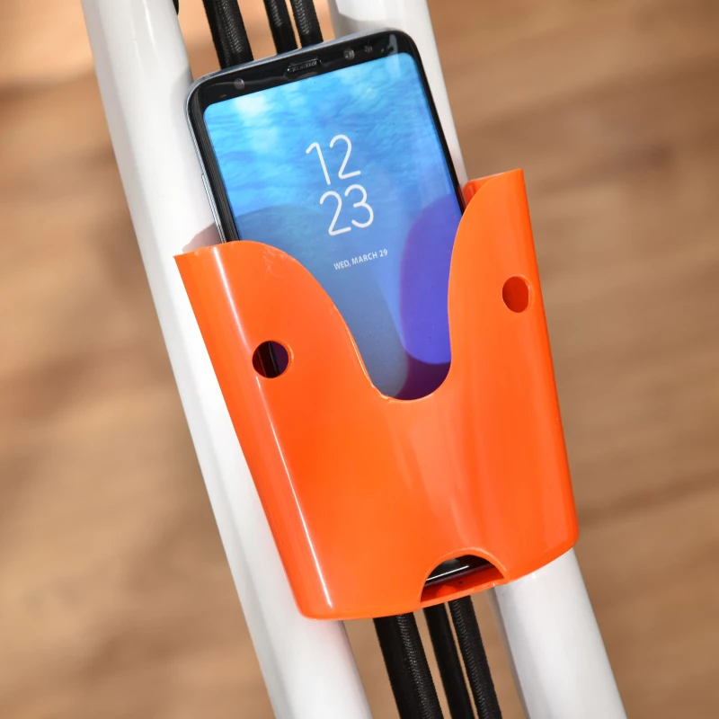 HOMCOM Bicicleta Estática Dobrável com Altura e Resistência Ajustáveis com Tela LCD e Assento com Encosto 51x97x115cm Laranja