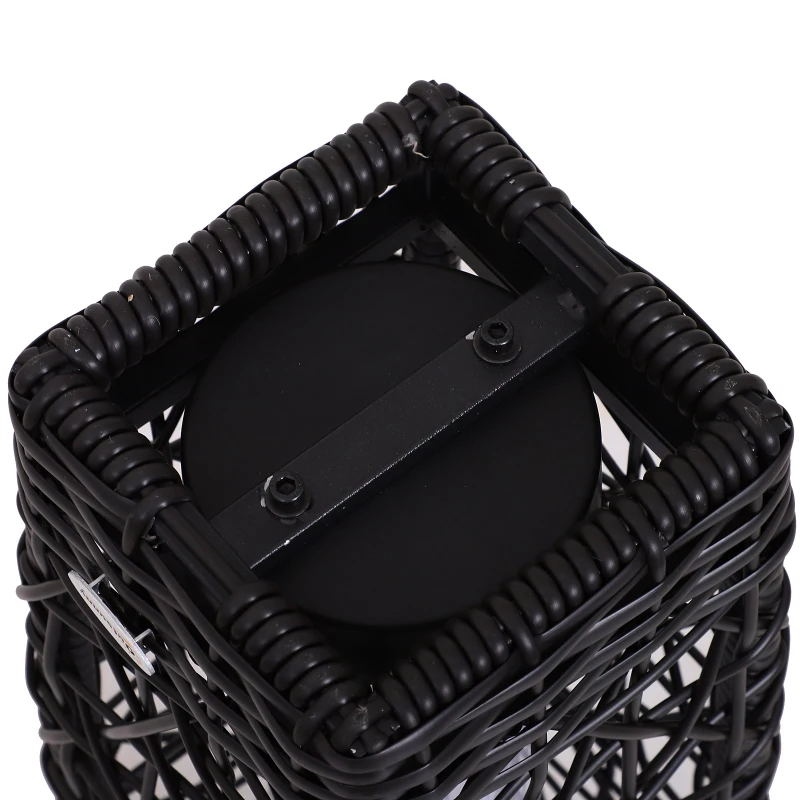 Outsunny Candeeiro de Pé VIME Luz LED Solar Ecológico para Interior Exterior Marco de Metal 19x19x68cm