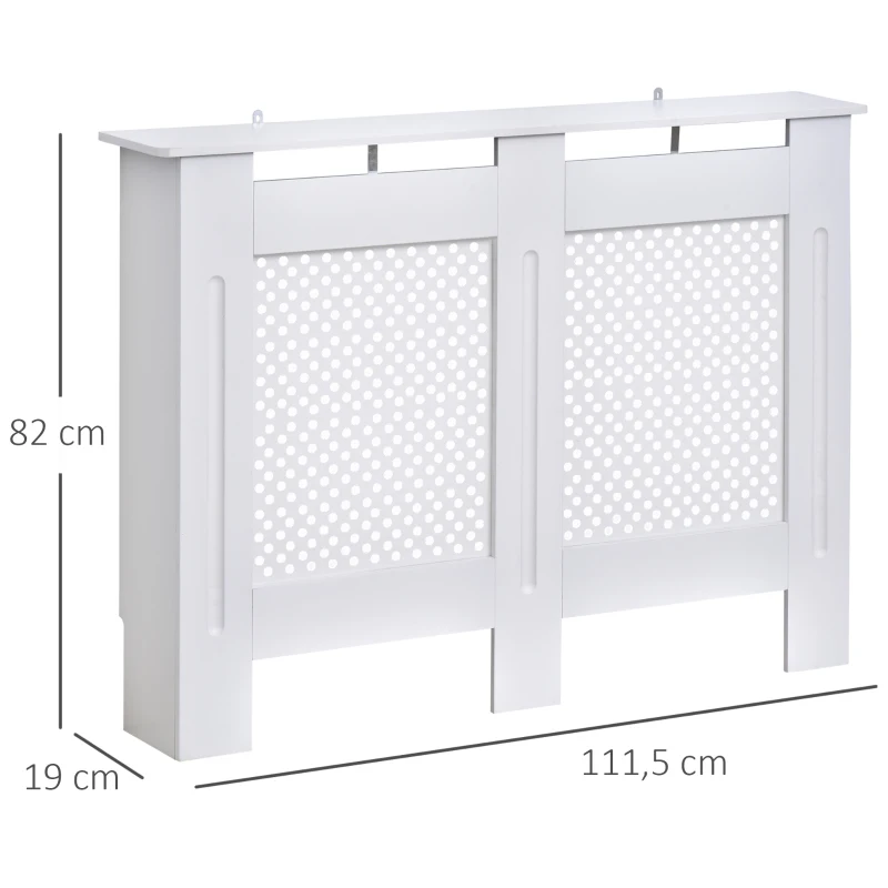 HOMCOM Cobertura de Radiador de MDF Cobertura para Radiador com Prateleira Estilo Moderno 111,5x82x19 cm Branco