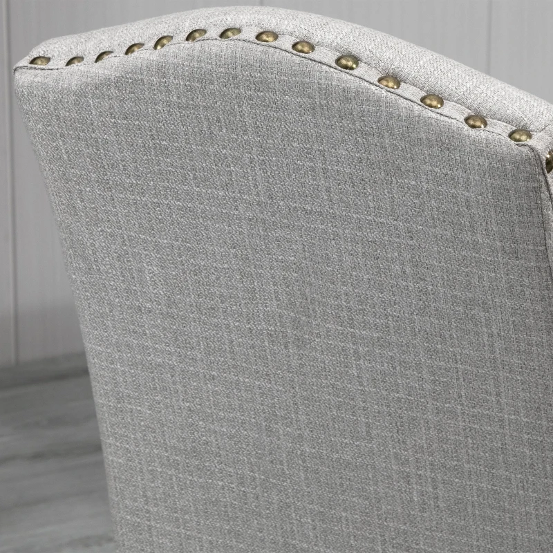 HOMCOM Conjunto de 2 cadeiras de jantar Com encosto de rebite alto e pernas de madeira  51x64x99,5 cm cinza