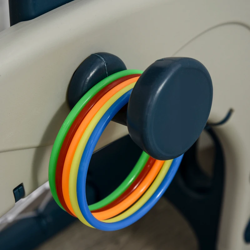 HOMCOM Parque infantil 5 em 1 escorrega baloiço tabela de basquetebol e baliza de futebol para crianças acima de 1 ano 225x220x110 cm Multicolor