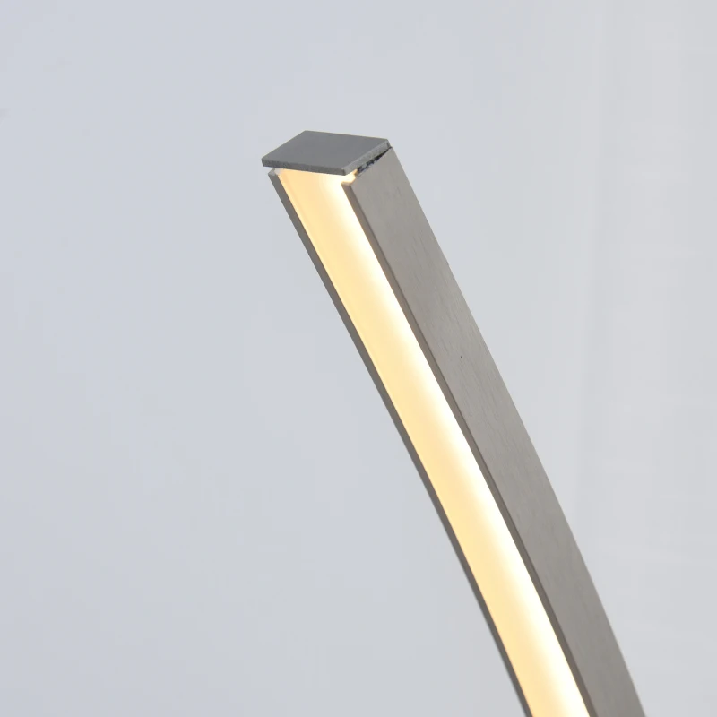 HOMCOM Luminária de piso com luz LED amarela Base de metal  Pedal interruptor Design elegante Potência máx. 18 W 50x23x149cm Prata