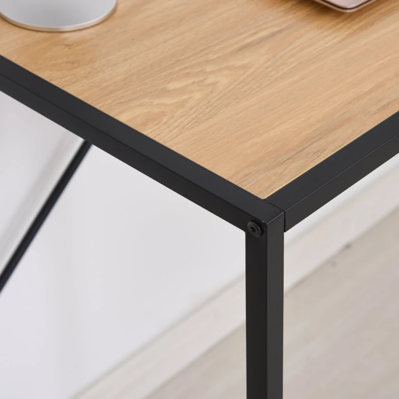 HOMCOM Mesa de escritório com Gaveta projeto Compacto Retro 110x45x76 Cor Madeira