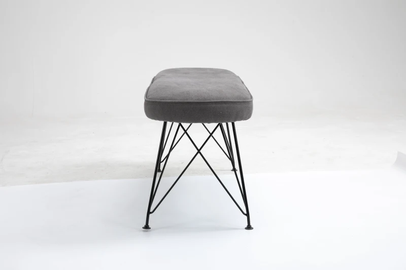 HOMCOM Banco de cama otomano Banqueta Sofá acolchoado com pernas de metal em grampo 106x35x45 cm cinza