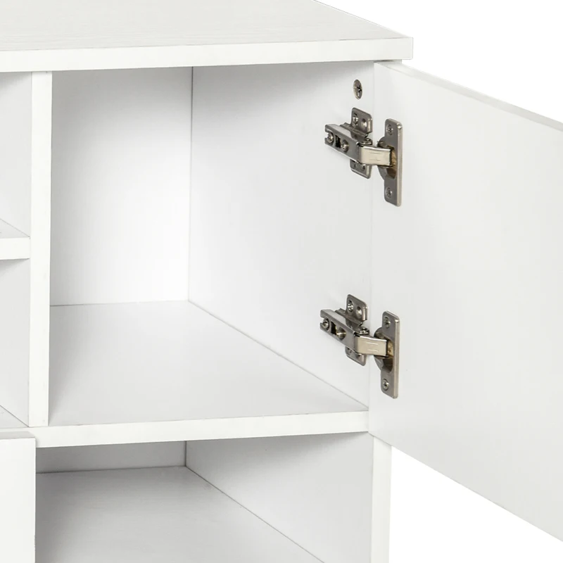 HOMCOM Móvel auxiliar de escritório com Gavetas Prateleiras e rodas multiuso 60x65x35 cm Branco