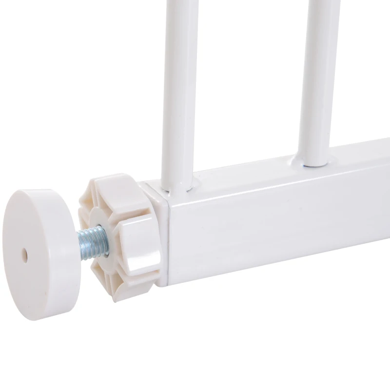 PawHut Barreira de Segurança para Animais de Estimação Extensível para Escadas e Portas Barreira de Segurança para Cães 76-107x76 cm Branco