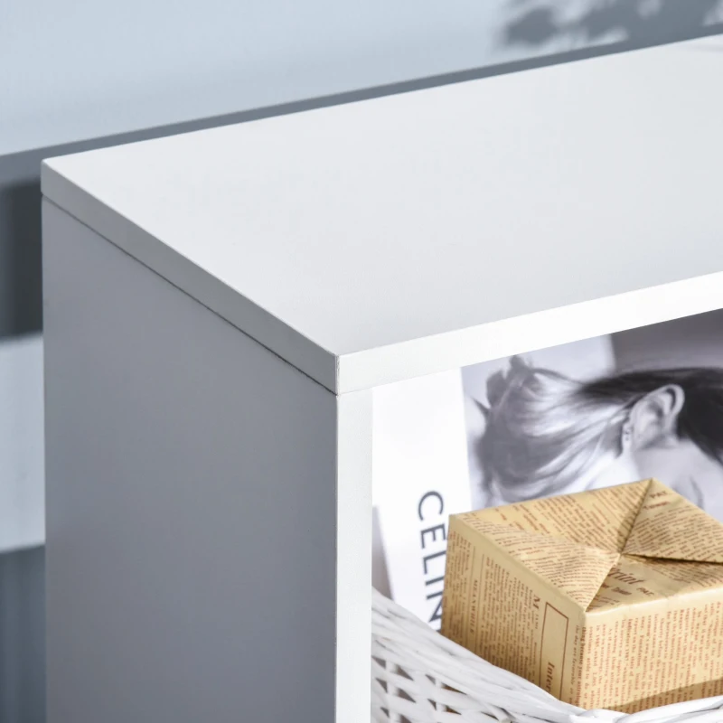 HOMCOM Estante de 4 níveis com 10 compartimentos Prateleiras de armazenamento multiuso 100x23,8x140 cm Branco