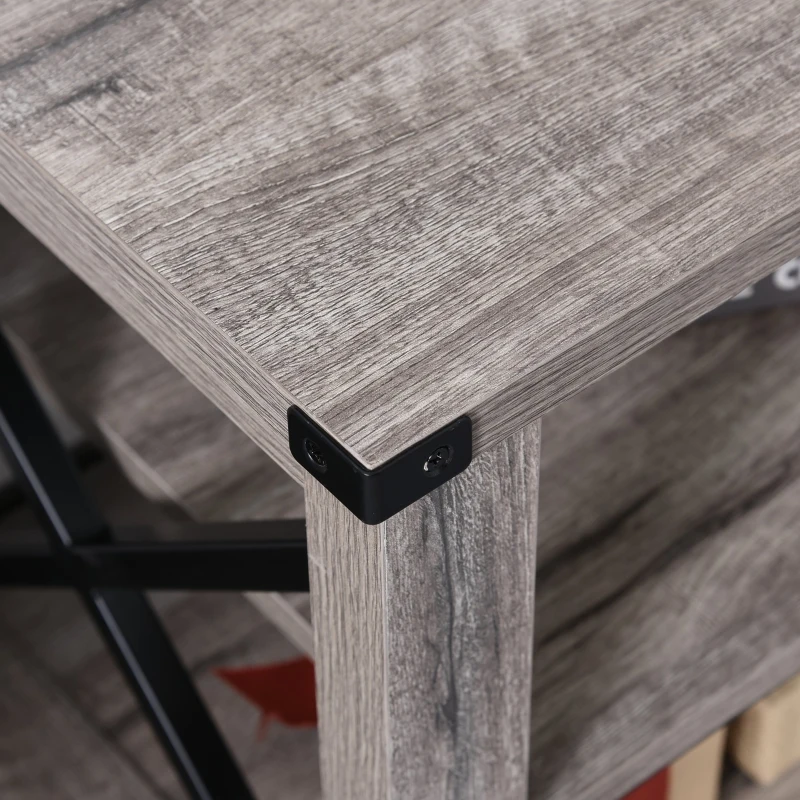 HOMCOM Suporte para TV de armazenamento de madeira em estilo colonial com 2 prateleiras  120 x 39 x 50,5 cm carvalho