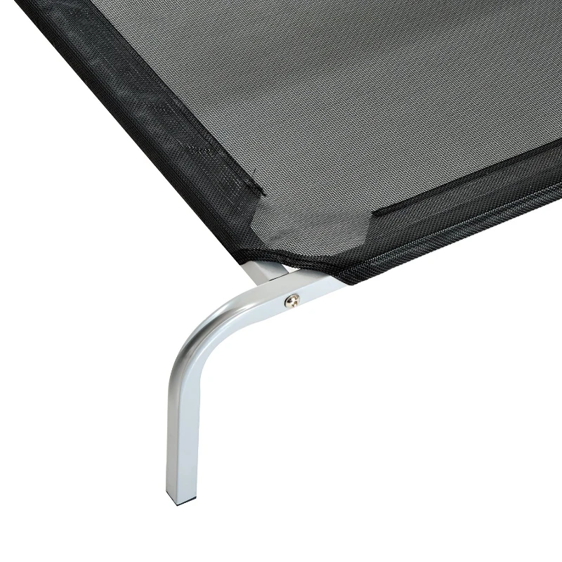 PawHut Cama Elevada para Animais de Estimação Cama para Cães e Gatos Desmontável Tecido Textilene Exterior Jardim Terraço 89x58x20cm Preto
