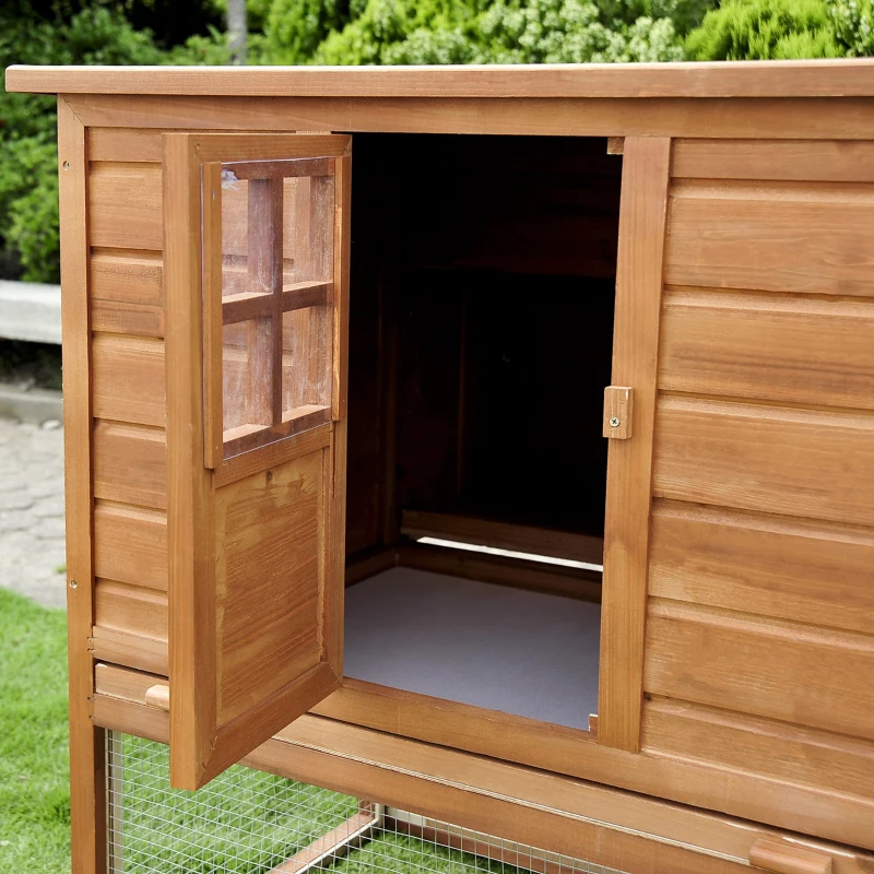 PawHut Galinheiro Exterior de Madeira Casa para Galinhas Gaiola para  Animais de estimação 168x110,5x101,5 cm