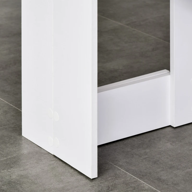 HOMCOM Mesa de Sala de Jantar Dobrável com 2 Laterais Mesa Auxiliar de Madeira para Cozinha Sala de Estar 104x76x73,7 cm Branca