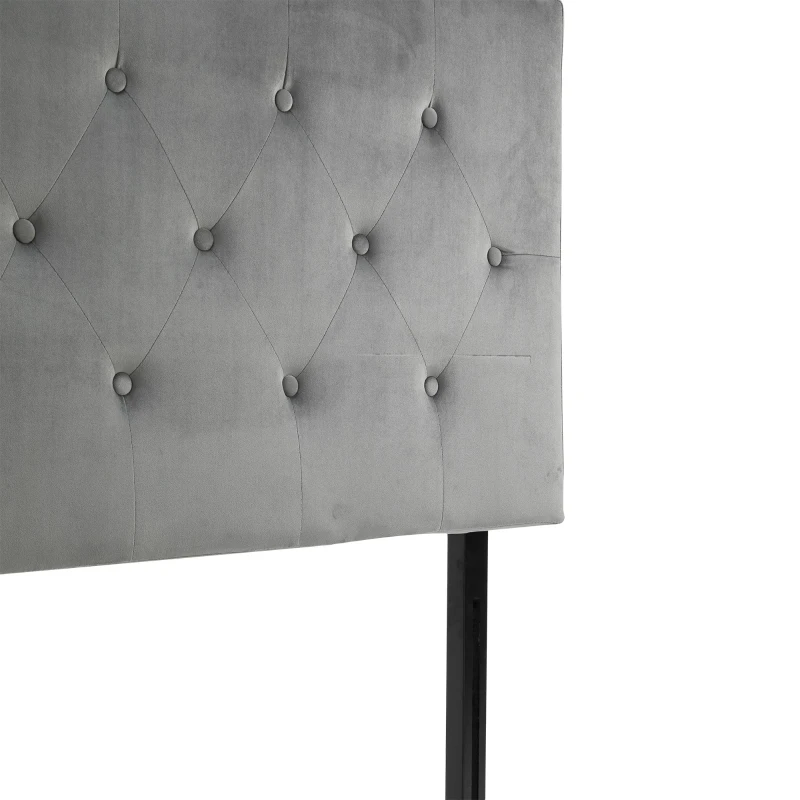 HOMCOM Cabeceira Cama 150 cm de madeira Acolchoado de Esponja Pernas de borracha 153x8x134cm Cinza