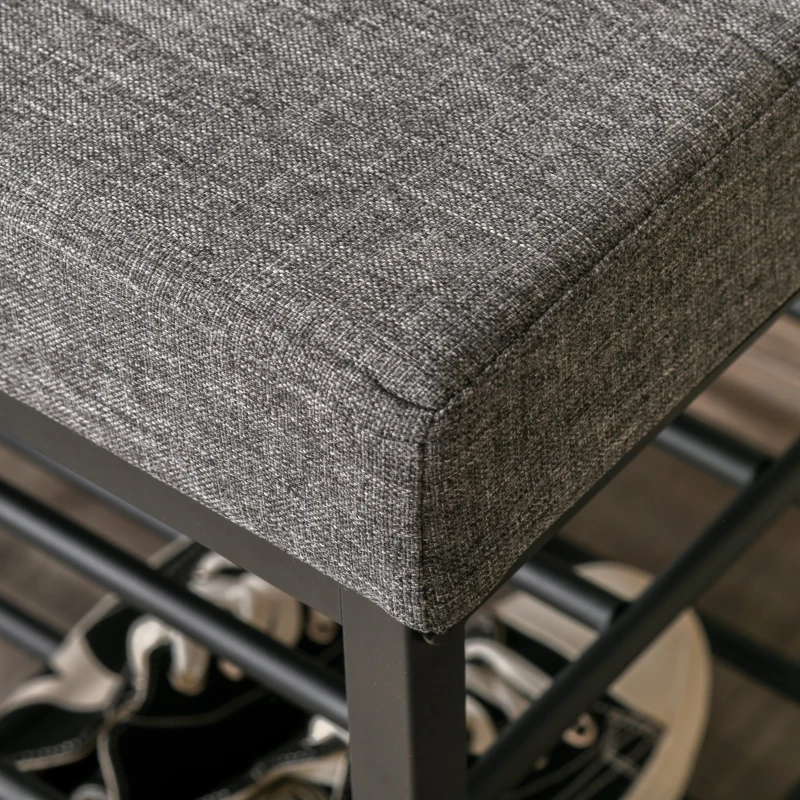 HOMCOM Móvel Cabide de Entrada com Sapateira Banco e Prateleiras Armário de Entrada com Cabides 104,5x42x180,5cm Marrom e Preto